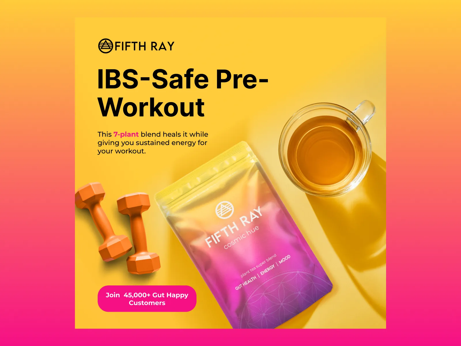 Fifth Ray ad: IBS-safe pre-workout
